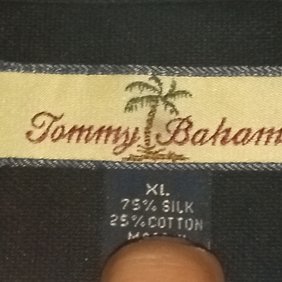Vintage Tommy Bahama Black Polo Style shirt Sz XL Long - Picture 3 of 9